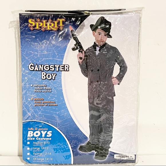 Spirit Halloween Gangster Boy Dress Up Costume Size Medium - Picture 1 of 3